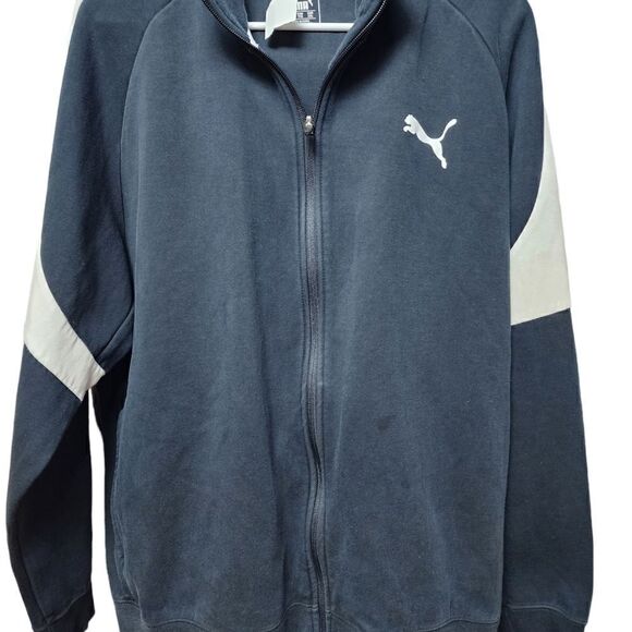 1603 - PUMA Men’s XXL Black Full Zip Track Warmup Jacket - Picture 1 of 4